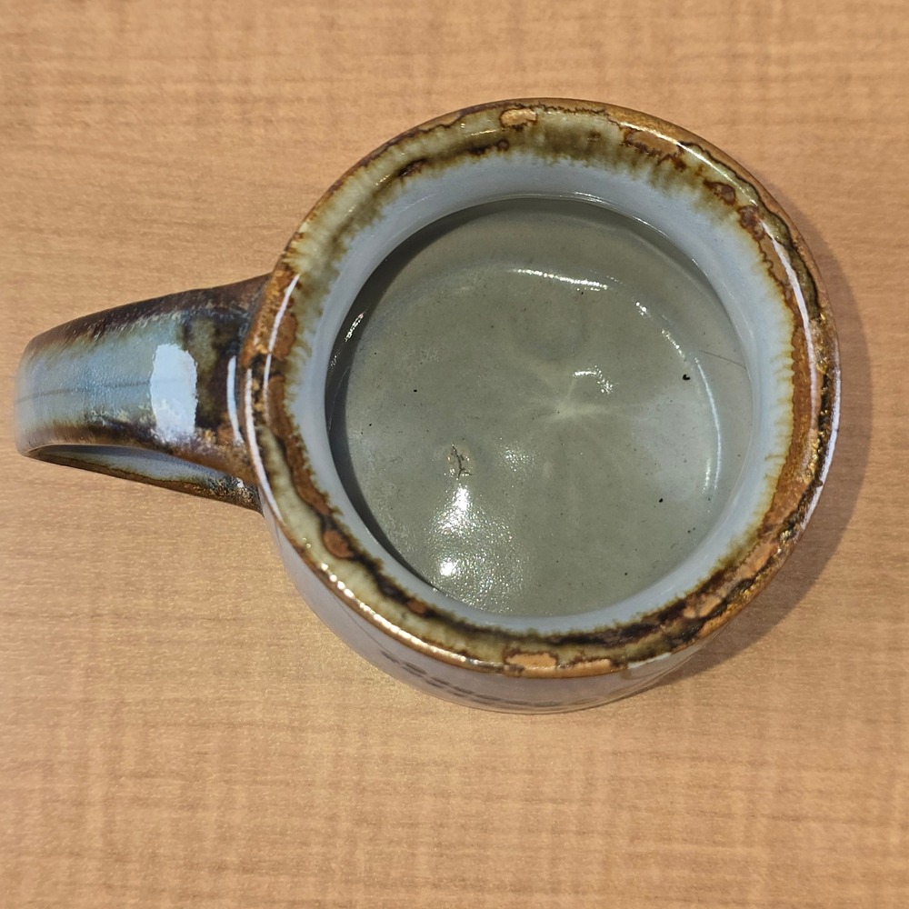 Tonala small 4" Ceramic Mug Blue Green Bird Flowers Hand-Painted Mexico Vtg Dish - Picture 3 of 9